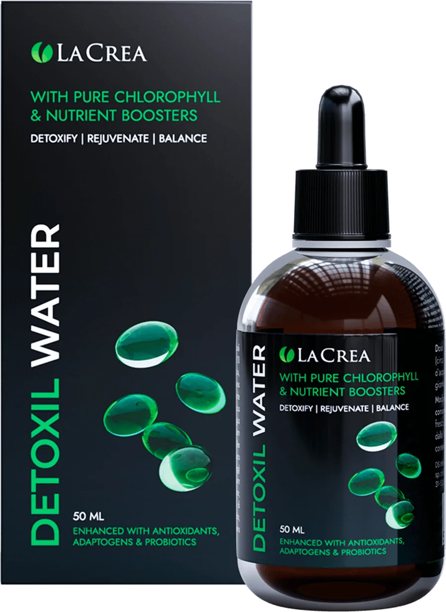 Detoxil Water — 50 ml bottle with dropper and its carton